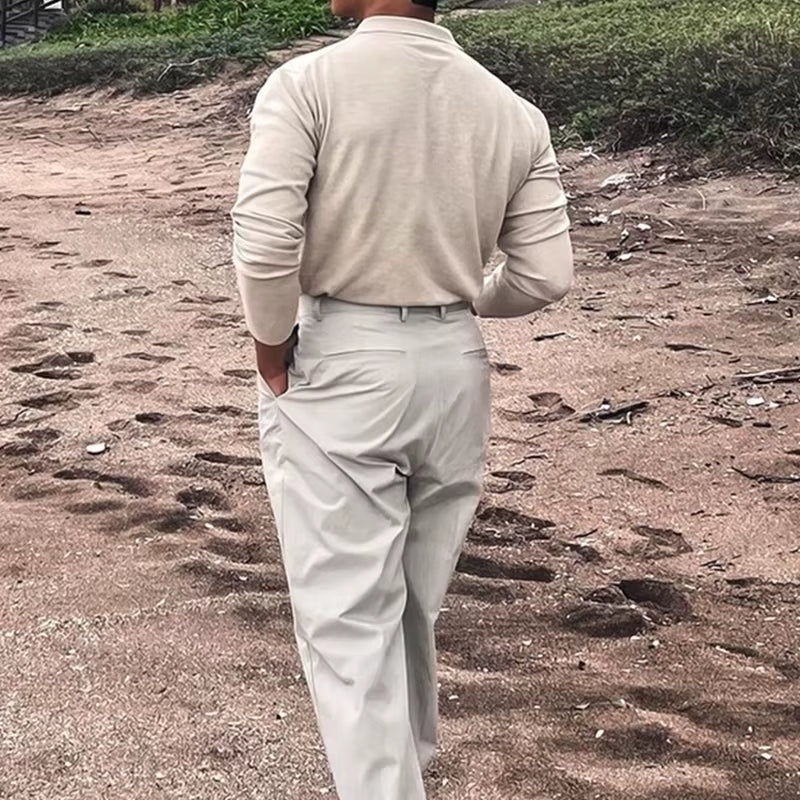 Long Sleeve Knit Polo