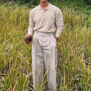 Long Sleeve Knit Polo