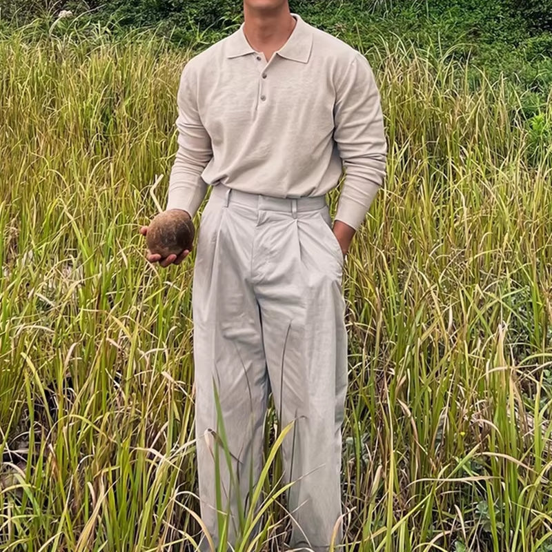 Long Sleeve Knit Polo