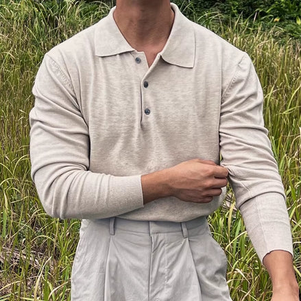 Long Sleeve Knit Polo