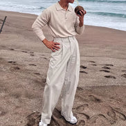 Long Sleeve Knit Polo