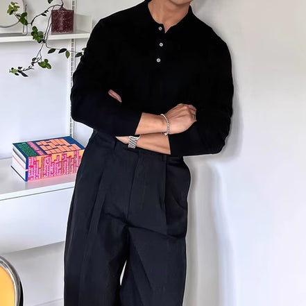 Long Sleeve Knit Polo