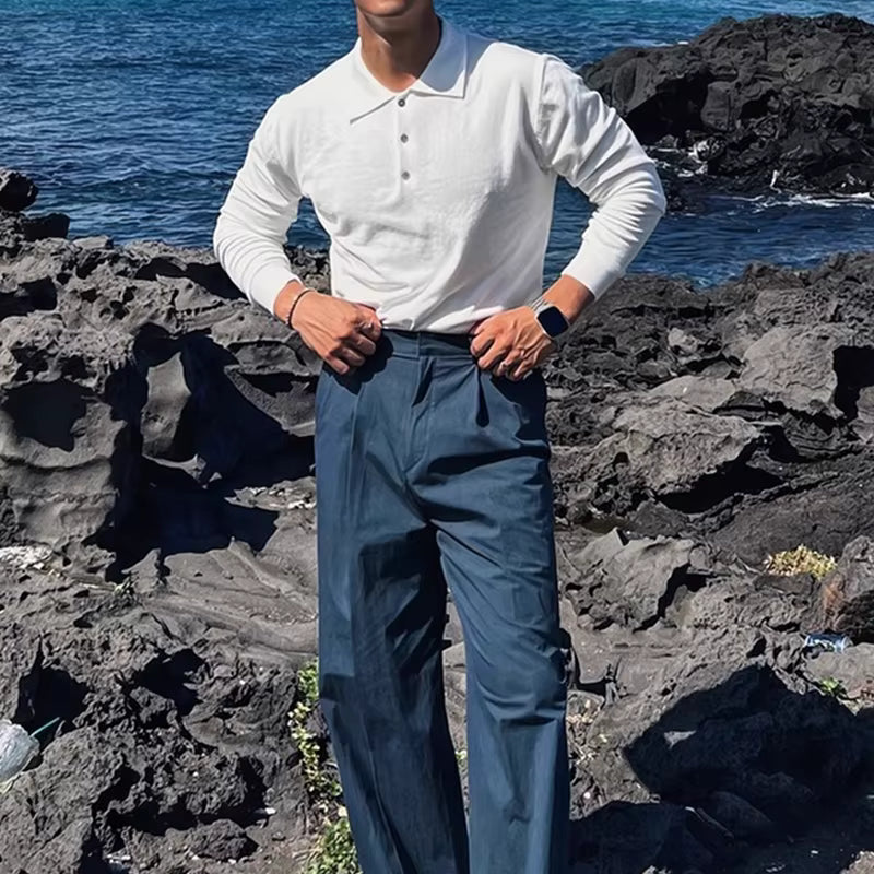 Long Sleeve Knit Polo