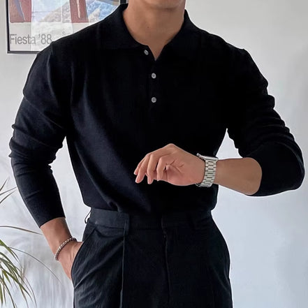 Long Sleeve Knit Polo
